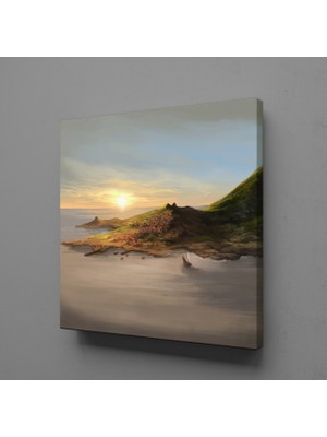 Technopa DENİZ DAĞ GÜNEŞ KANVAS TABLO - 25x25cm