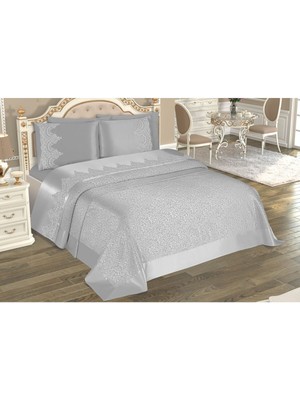 D'niss Home Selin 6 Parça Fransız Dantelli Çift Kişilik Pike Takımı