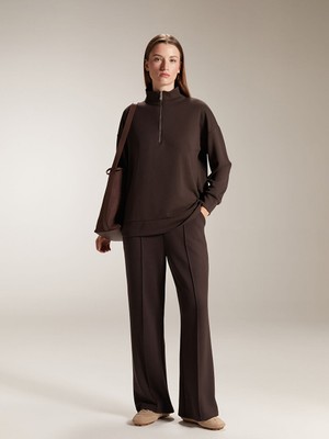 Lcw Kahverengi Beli Lastikli Kadın Eşofman Altı