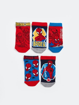 Lc Waikiki Yeni Sezon Spider-Man Baskılı Erkek Çocuk Patik Çorap 5'li