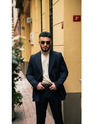 Dupont Kırlangıç Yaka Kruvaze Takım Elbise