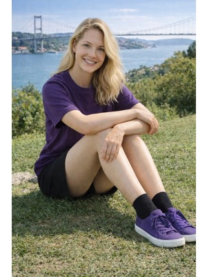 Umel Tekstil Bambu Kadın Soket Çorap Blr Burun Dikişsiz Rahat ve Esnek 3 Çift