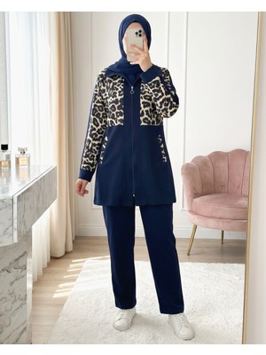 Modamorfo Gömlek Yaka Boydan Fermuarlı Pantolonlu Takım   -Laci