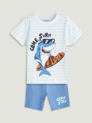 Lc Waikiki Yeni Sezon Baskılı Erkek Çocuk Şortlu Pijama Takımı