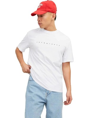 Jack & Jones Jack&jones 12234746 0 Yaka Erkek Tshirt - Beyaz
