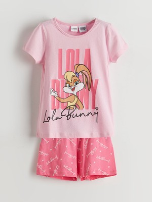 Lc Waikiki Yeni Sezon Lola Bunny Baskılı Kız Çocuk Şortlu Pijama Takımı
