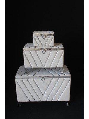 Huzur Çeyiz V Dilimli Model 3'lü Çeyiz Sandığı