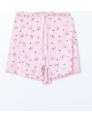 Lc Waikiki Yeni Sezon Beli Lastikli Baskılı Kadın Şort Pijama Altı