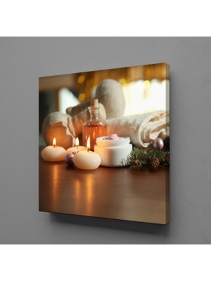 Technopa BEYAZ MUM RESİMLERİ KANVAS TABLO - 200x200cm