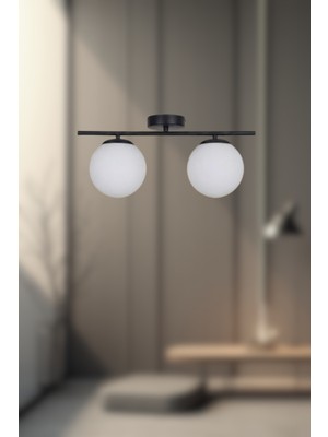 Ronisu Aydınlatma Glowra Sarkıt 2'li Camlı Avize - Şık Tasarımlı Modern Avize