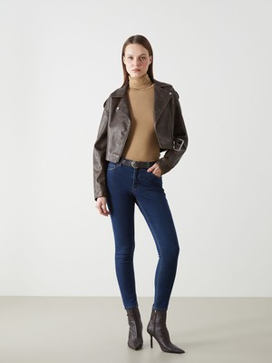 Lc Waikiki Yeni Sezon Beli Kemerli Mercury Skinny Fit Kadın Jean Pantolon