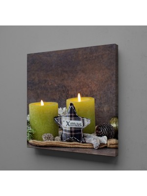 Technopa İKİLİ YEŞİL MUM KANVAS TABLO - 60x60cm