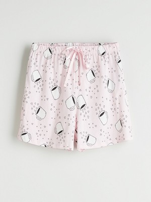 Lc Waikiki Yeni Sezon Beli Lastikli Baskılı Kadın Şort Pijama Altı