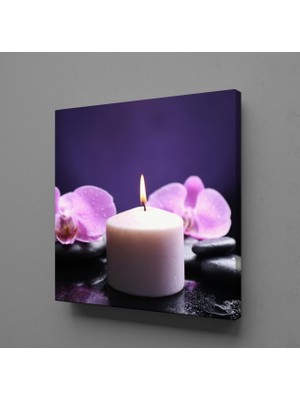 Technopa TEK BEYAZ MUM KANVAS TABLO - 50x50cm