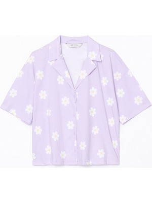 Lc Waikiki Yeni Sezon Gömlek Yaka Çiçekli Kadın Pijama Üstü