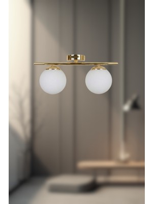 Ronisu Aydınlatma Glowra Sarkıt 2'li Camlı Avize - Şık Tasarımlı Modern Avize