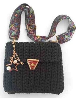 Brn Tasarım Yeşil Penye Ip El Emeği Örgü Çanta