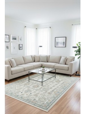 GÜLCEM HOME Vintage, Etnik Desenli Sanatsal Cross Dokuma Salon ve Oturma Odası Halısı