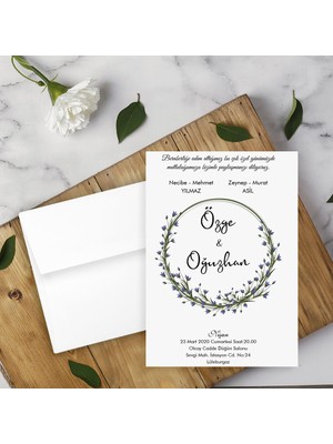 Seyhan Davetiye Beyaz Zarflı Davetiye Düğün - Nişan - Kına - Nikah (250ADET)