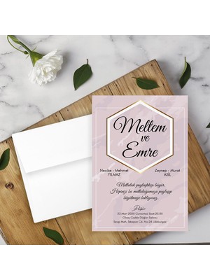 Seyhan Davetiye Beyaz Zarflı Davetiye Düğün - Nişan - Kına - Nikah (250ADET)