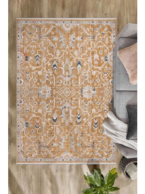 GÜLCEM HOME Vintage, Etnik Desenli Sanatsal Cross Dokuma Salon ve Oturma Odası Halısı