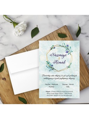 Seyhan Davetiye Beyaz Zarflı Davetiye Düğün - Nişan - Kına - Nikah (250ADET)