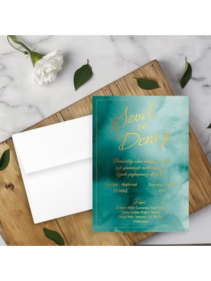 Seyhan Davetiye Beyaz Zarflı Davetiye Düğün - Nişan - Kına - Nikah (250ADET)