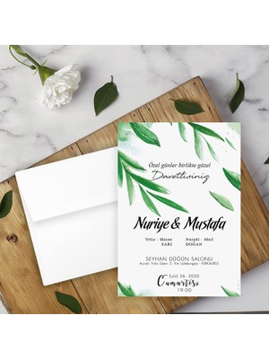 Seyhan Davetiye Beyaz Zarflı Davetiye Düğün - Nişan - Kına - Nikah (250ADET)