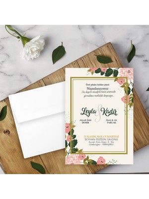 Seyhan Davetiye Beyaz Zarflı Davetiye Düğün - Nişan - Kına - Nikah (250ADET)