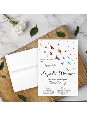 Seyhan Davetiye Beyaz Zarflı Davetiye Düğün - Nişan - Kına - Nikah (250ADET)