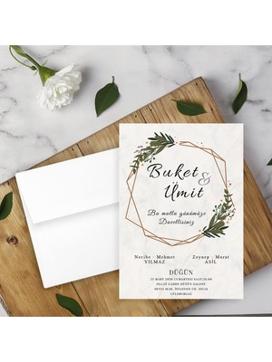 Seyhan Davetiye Beyaz Zarflı Davetiye Düğün - Nişan - Kına - Nikah (250ADET)