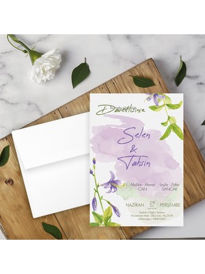Seyhan Davetiye Beyaz Zarflı Davetiye Düğün - Nişan - Kına - Nikah (250ADET)