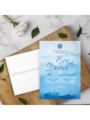 Seyhan Davetiye Beyaz Zarflı Davetiye Düğün - Nişan - Kına - Nikah (250ADET)