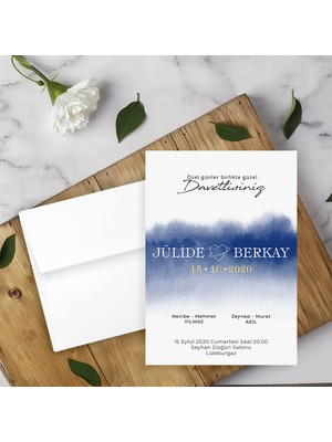 Seyhan Davetiye Beyaz Zarflı Davetiye Düğün - Nişan - Kına - Nikah (250ADET)