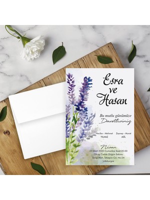 Seyhan Davetiye Beyaz Zarflı Davetiye Düğün - Nişan - Kına - Nikah (250ADET)