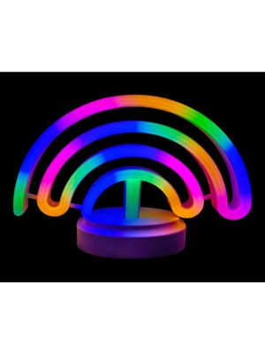 Konyax Neon Işıklı Gökkuşağı Masa Gece Lambası