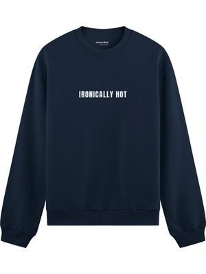 The Lucid Lab Ironically Hot Oversize Sweatshirt - Lacivert