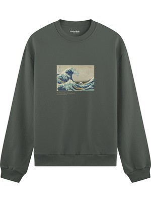 The Lucid Lab Kanagawa Oki Nami Ura Oversize Sweatshirt - Antrasit