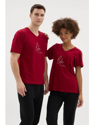 Kly Sevgililer Günü Valentine's Day Yeni Sezon Konsept Kadın Erkek 2 Li Pijama Takımı Çiftlere Özel