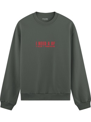 The Lucid Lab I Need A Bf Oversize Sweatshirt - Antrasit