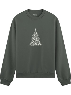 The Lucid Lab Iconic Christmas Tree Oversize Sweatshirt - Antrasit