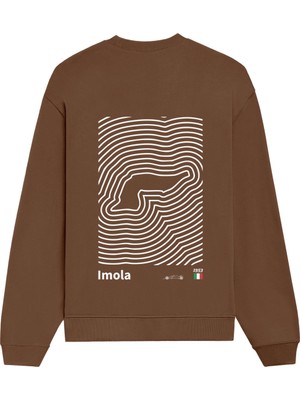 The Lucid Lab Imola Circuit Artwork Oversize Sweatshirt - Kahverengi
