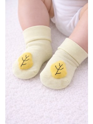 Greenmoon Figürlü Bebek Çorap %100 Pamuk Kaydırmaz Taban