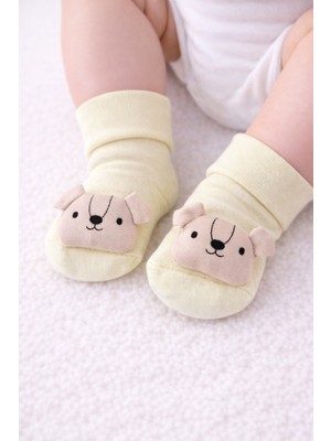 Greenmoon Figürlü Bebek Çorap %100 Pamuk Kaydırmaz Taban