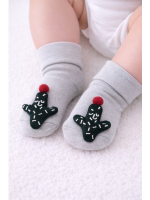 Greenmoon Figürlü Bebek Çorap %100 Pamuk Kaydırmaz Taban