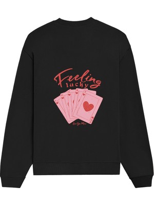 The Lucid Lab Feeling Lucky Oversize Sweatshirt - Siyah