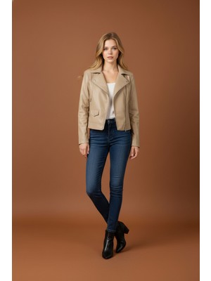 Paolo Framinco PF-083 Kuzu Derisi Bej Deri Ceket