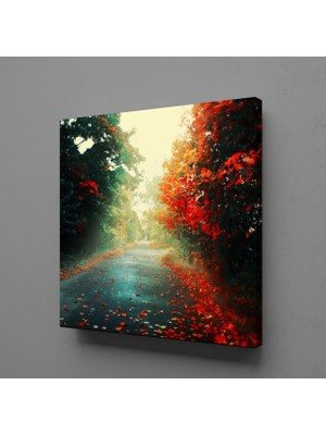 Technopa KIRMIZI YEŞİL AĞAÇ KANVAS TABLO - 80x80cm