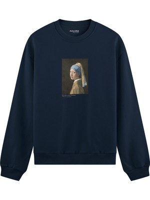 The Lucid Lab Inci Küpeli Kız Oversize Sweatshirt - Lacivert