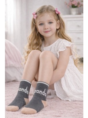 Gigi Giyim Yazı Detaylı Kız Çocuk Soket Çorap
